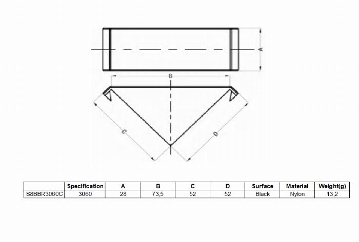 Tapa para soporte 30x60 B-Typ ranura 8